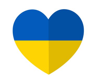 Ukrayna 'nın Kalbi Bayrak Tasarımı Ulusal Avrupa Soyut Sembol Vektörü İllüstrasyonu