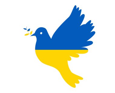 Ukrayna Barış Bayrağı Amblemi Soyut Ulusal Avrupa Vektör İllüstrasyon Tasarımı