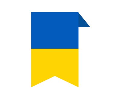 Kurdele Ukrayna Amblemi Bayrak Sembol Tasarımı Ulusal Avrupa Vektörü Soyut İllüstrasyon