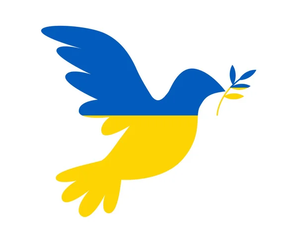 ウクライナの平和の鳩国旗国家ヨーロッパベクトルエンブレムシンボル要約イラストデザイン — ストックベクタ