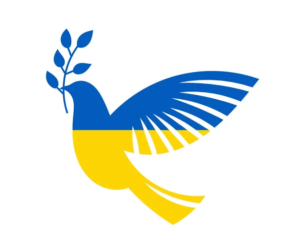 Ukraine Emblem Friedenstaube Flagge Symbol Abstrakt Nationales Europa Vektor Illustration — Stockvektor
