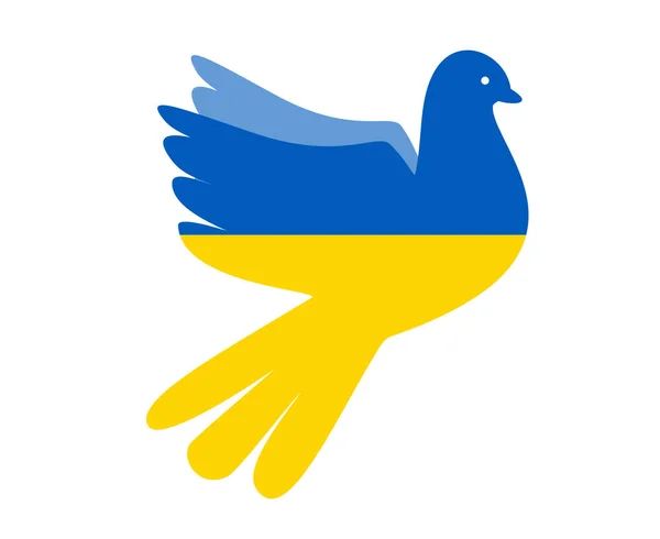 Ucrania Paloma Bandera Paz Emblema Símbolo Abstracto Europa Nacional Vector — Vector de stock