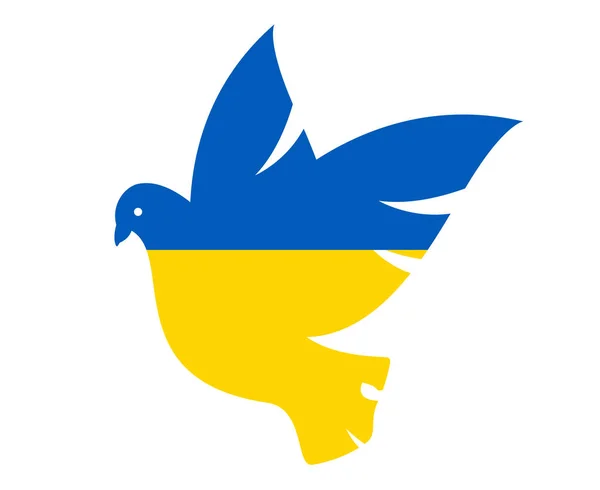 Paloma Paz Bandera Ucrania Emblema Vector Diseño Símbolo Abstracto Europa — Vector de stock