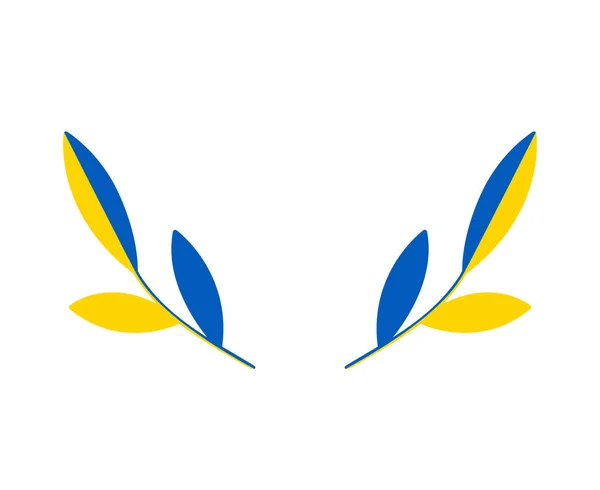Ukraine Tree Leaves Emblem Flag National Europe Abstract Symbool Vector — Stockvector