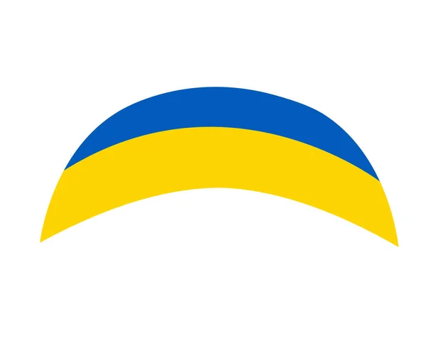 Ukraine Drapeau Ruban Symbole Emblème Design National Europe Vector Illustration — Image vectorielle