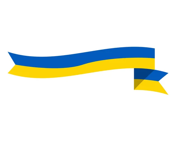 Desenho Símbolo Emblema Fita Bandeira Ucrânia National Europe Abstract Vector — Vetor de Stock