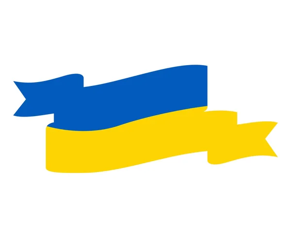 Ukraine Ruban Drapeau Emblème National Europe Design Symbole Vectoriel Illustration — Image vectorielle