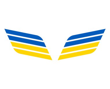 Ukrayna Amblem Kanatları Bayrak Ulusal Avrupa Soyut Vektör İllüstrasyon Tasarımı