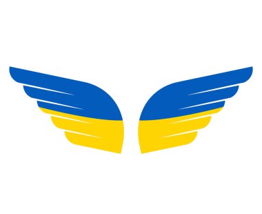 Ukrayna Bayrak Kanatları Sembolü Ulusal Avrupa Soyut Vektör İllüstrasyon Tasarımı