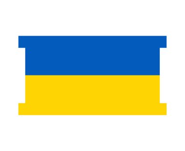 Ukrayna Bayrak Amblemi Sembol Tasarımı Ulusal Avrupa Vektörü Soyut İllüstrasyon