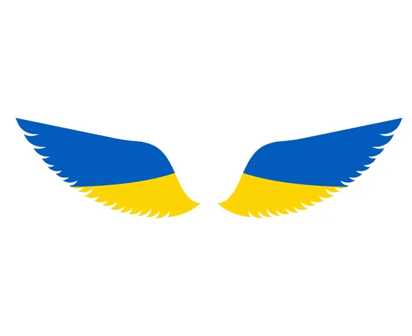 Bandera Ucrania Emblema Alas Europa Nacional Símbolo Abstracto Vector Ilustración — Vector de stock