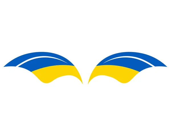 Flügel Ukraine Flagge Emblem National Europa Abstraktes Symbol Vektor Illustration — Stockvektor