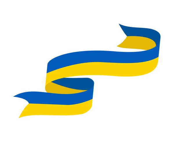 Ukrayna Kurdele Amblemi Ulusal Avrupa Bayrağı Soyut Vektör Llüstrasyon Tasarımı — Stok Vektör