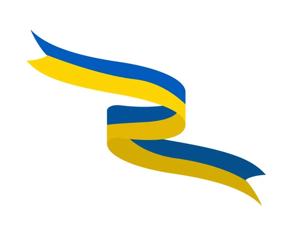 Ukraine National Europe Flag Ribbon Symbol Emblem Abstract Vector illustration Design