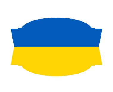 Ukraine Emblem Flag Ribbon Symbol Abstract National Europe Vector Design