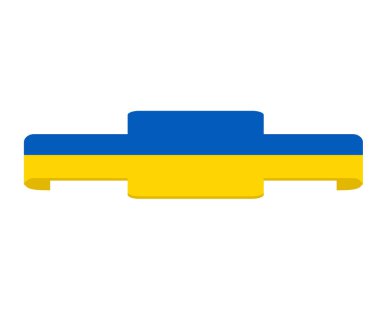 Ukrayna Bayrak Kurdelesi Sembol Ulusal Avrupa Soyut Vektör İllüstrasyon Tasarımı