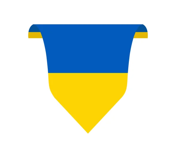 Ukraine Ruban Design Drapeau Emblème National Europe Résumé Symbole Illustration — Image vectorielle