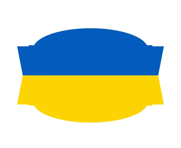 Ukraine Emblem Flag Ribbon Symbol Abstract National Europe Vector Design — Vettoriale Stock