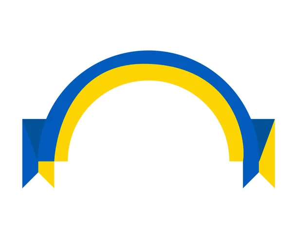 Ukraine Flag Emblem Ribbon Symbol Abstract National Europe Vector Design — Vettoriale Stock
