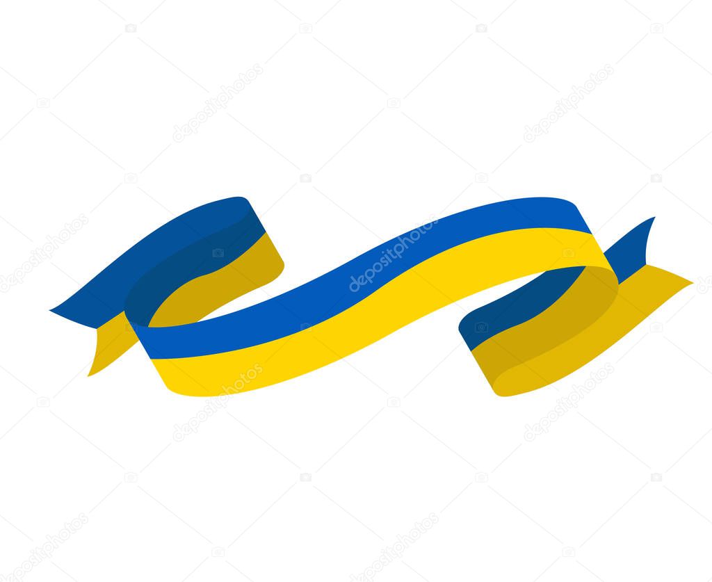 Ukraine Flag Ribbon Symbol National Europe Emblem Abstract Vector illustration Design