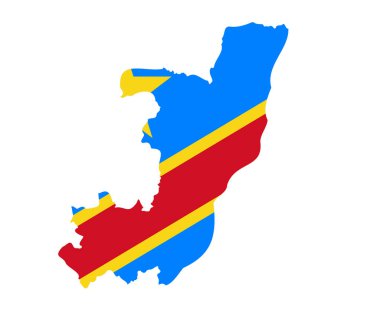 Kongo Demokratik Cumhuriyeti Ulusal Afrika Bayrağı Amblem Haritası Simge Vektör İllüstrasyonu Soyut Tasarım Elemanı