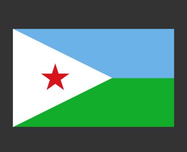 Cibuti Bayrağı Ulusal Afrika Amblem Sembol Simgesi Vektör İllüstrasyonu Soyut Tasarım Elemanı