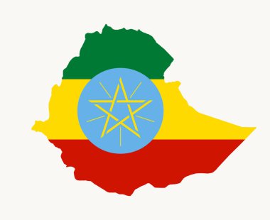 Etiyopya Bayrağı Ulusal Afrika Amblem Haritası Simge Vektör Çizimi Soyut Tasarım Elemanı
