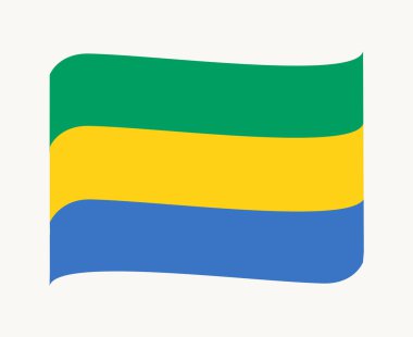 Gabon Ulusal Afrika Bayrağı Amblem Simgesi Simge Vektör İllüstrasyonu Soyut Tasarım Elemanı