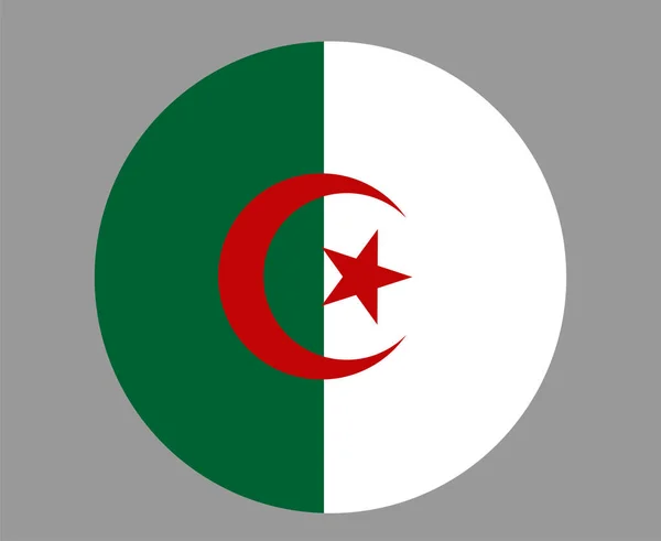 Cezayir Bayrağı Ulusal Afrika Amblem Simgesi Vektör Llüstrasyon Soyut Tasarım — Stok Vektör