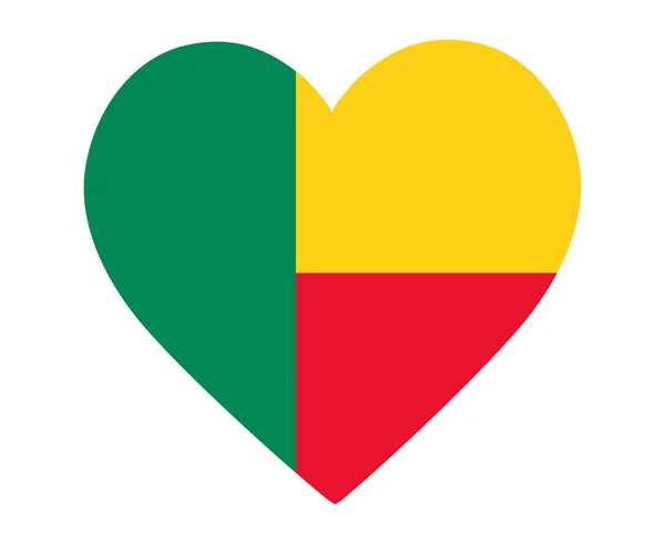 Benin Flagga National Africa Emblem Hjärta Ikonen Vektor Illustration Abstrakt — Stock vektor