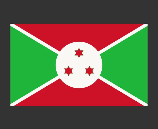 Burundi Bayrağı Ulusal Afrika Amblem Sembol Simgesi Vektör Llüstrasyonu Soyut — Stok Vektör