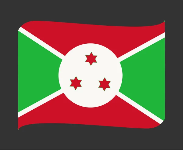 Burundi Flag National Africa Emblem Ribbon Icono Vector Ilustración Elemento — Archivo Imágenes Vectoriales