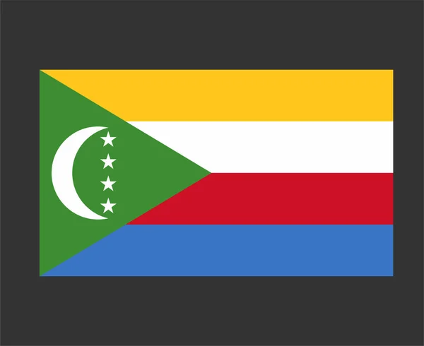 Komorská Vlajka Národní Afrika Symbolický Symbol Ikona Vektorové Ilustrace Abstraktní — Stockový vektor