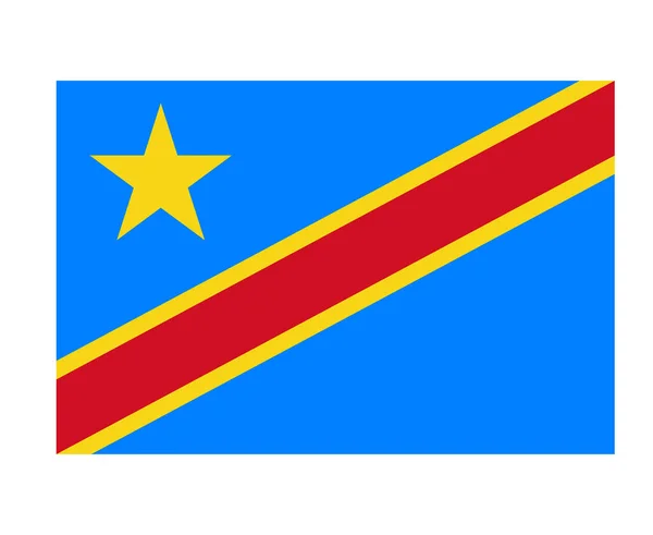 Democratic Republic Congo Flag National Africa Emblem Symbol Icon Vector — Image vectorielle