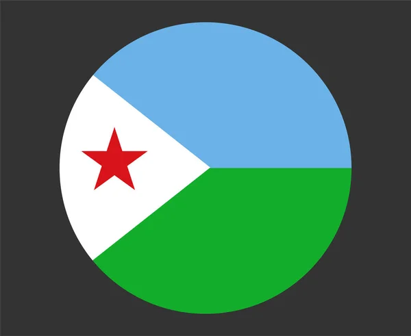 Džibutská Vlajka Národní Afrika Emblem Icon Vector Illustration Abstrakt Design — Stockový vektor