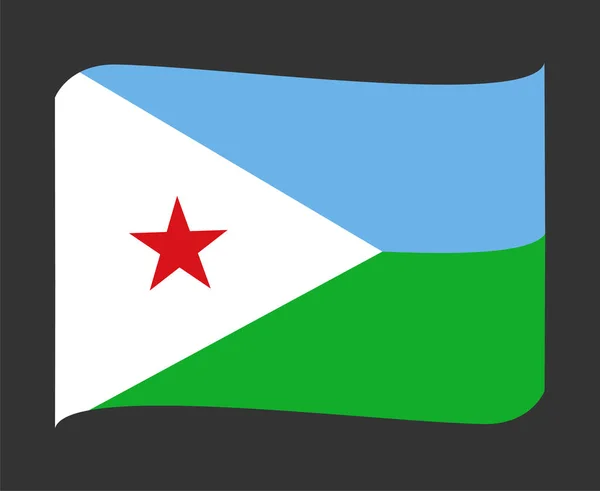 Džibutská Vlajka Národní Afrika Emblem Stuha Ikona Vektor Ilustrace Abstraktní — Stockový vektor