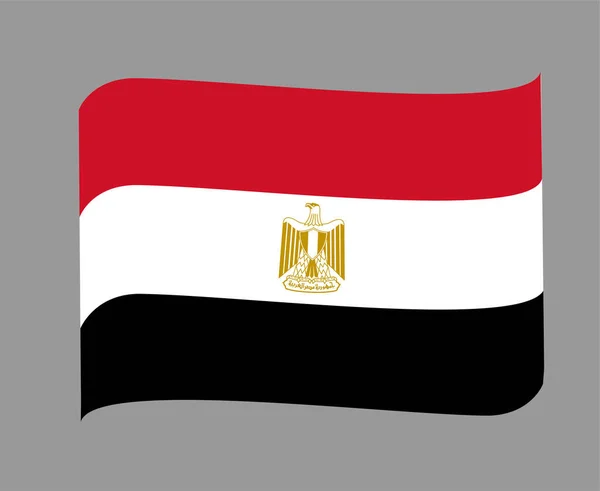 Egypt Flag National Africa Emblem Ribbon Icon Vector Illustration Abstract — Vetor de Stock