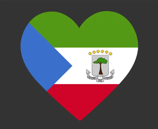 Equatorial Guinea Flag National Africa Emblem Heart Icon Vector Illustration — Stock vektor