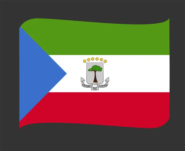 Флаг Экваториальной Гвинеи Национальный Африканский Эмблема Иконная Лента Иллюстрация Вектора — стоковый вектор