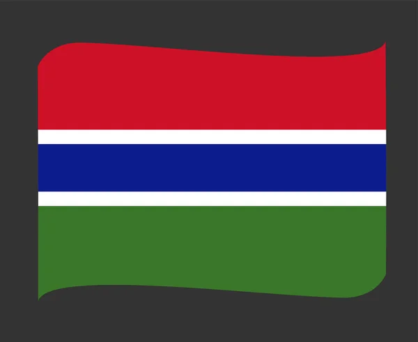 Gambie Drapeau National Afrique Emblème Ruban Icône Illustration Vectorielle Élément — Image vectorielle