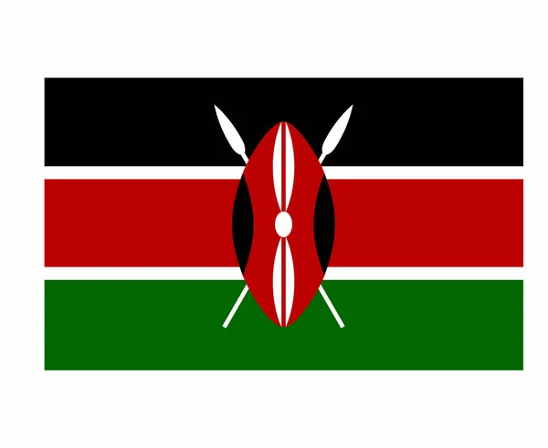 Kenya Bayrağı Ulusal Afrika Amblem Sembolü Simge Vektör Llüstrasyonu Soyut — Stok Vektör