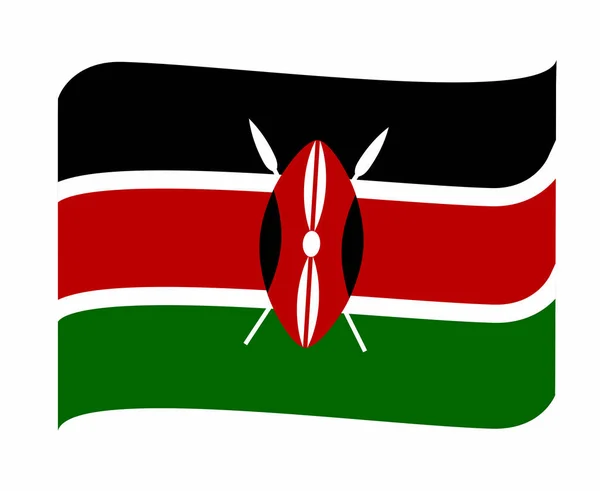 Kenya Flag National Africa Emblem Ribbon Εικονογράφηση Διάνυσμα Αφηρημένο Στοιχείο — Διανυσματικό Αρχείο