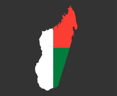 Madagascar Flag National Africa Emblem Map Icon Vector Illustration Abstract Design Element