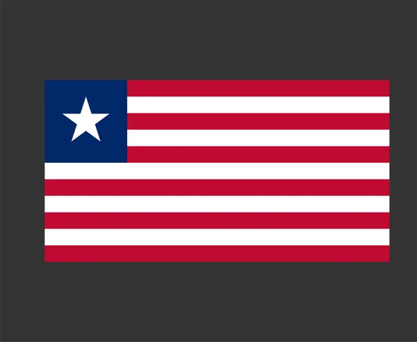 Liberia Flag National Africa Emblem Symbol Icon Vector Illustration Abstract — Stok Vektör