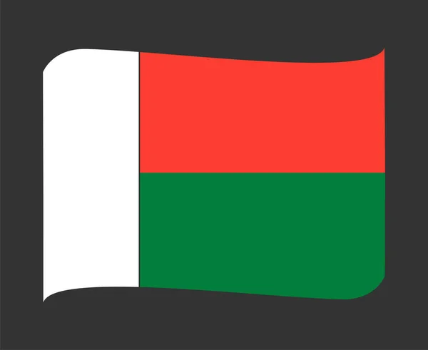 Madagaskar Flagge National Africa Emblem Ribbon Icon Vector Illustration Abstraktes — Stockvektor