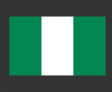 Nijerya Bayrağı Ulusal Afrika Amblem Sembolü Simge Vektör İllüstrasyonu Soyut Tasarım Elemanı