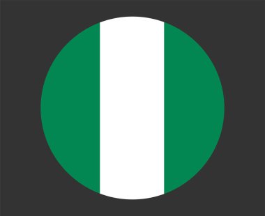 Nijerya Bayrağı Ulusal Afrika Amblem Simgesi Vektör İllüstrasyon Soyut Tasarım Elemanı