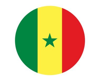 Senegal Bayrak Ulusal Afrika Amblem Simgesi Vektör İllüstrasyon Soyut Tasarım Elemanı