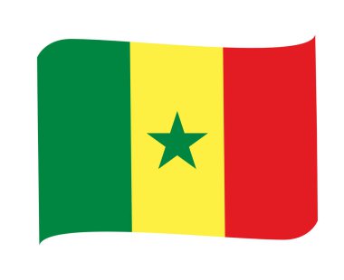 Senegal Bayrak Ulusal Afrika Amblem Simgesi Simge Vektör Resimleri Soyut Tasarım Elemanı