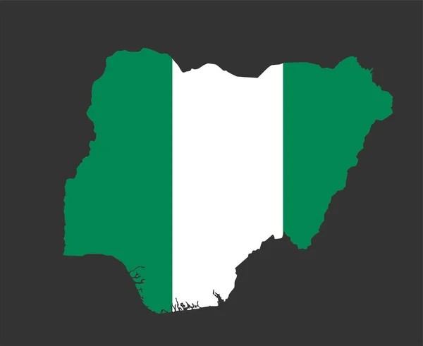 Флаг Нигерии Эмблема Африки Эмблема Карта Иконка Векторная Иллюстрация Абстрактный — стоковый вектор